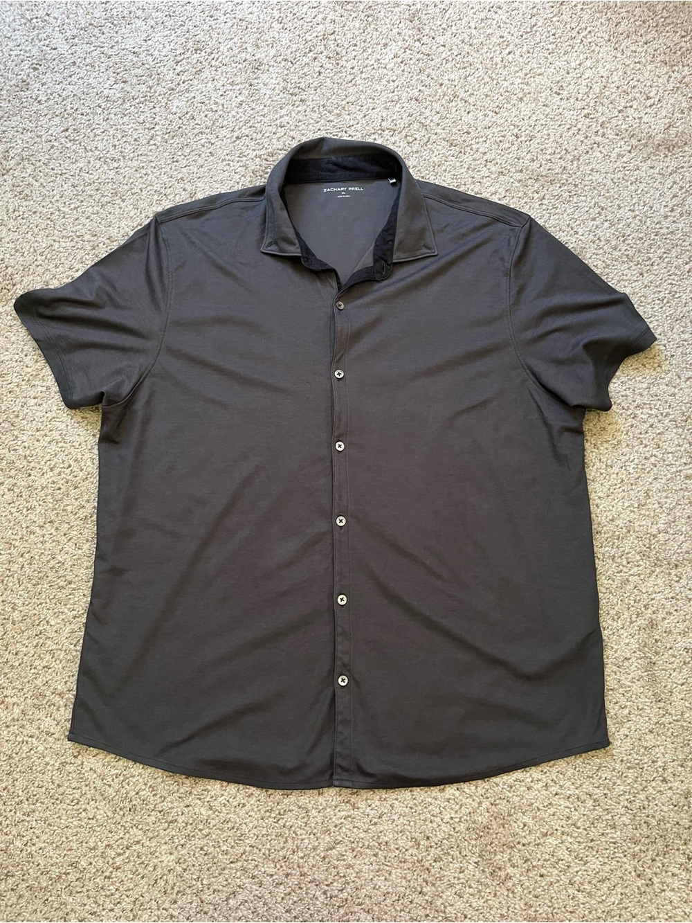Zachary Prell Men's Casual Shirt Gray Short Sleeve Button Front size XL